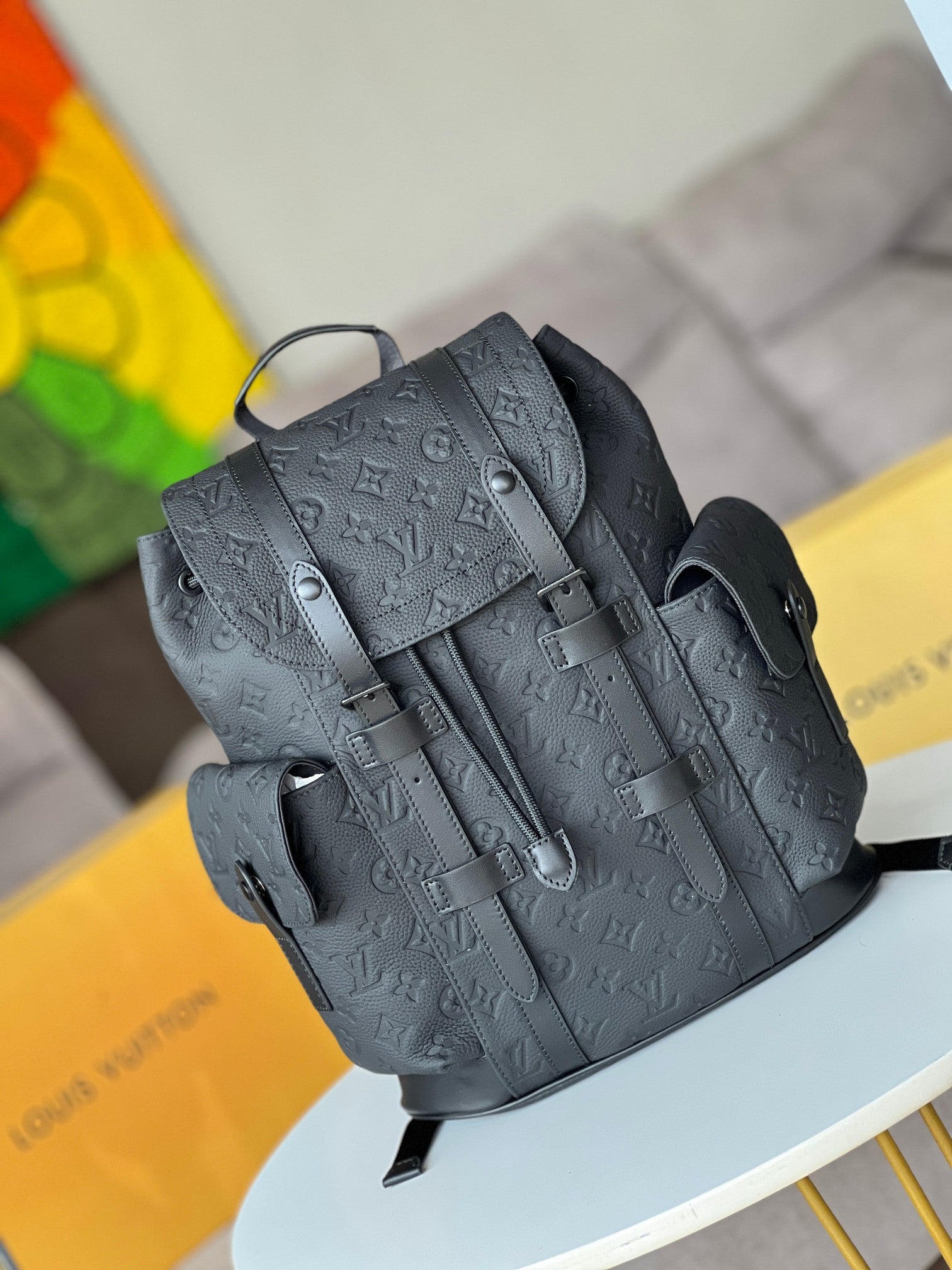 Louis Vuitton Christopher PM Monogram Shadow Leather Backpack - Black/Anthracite
