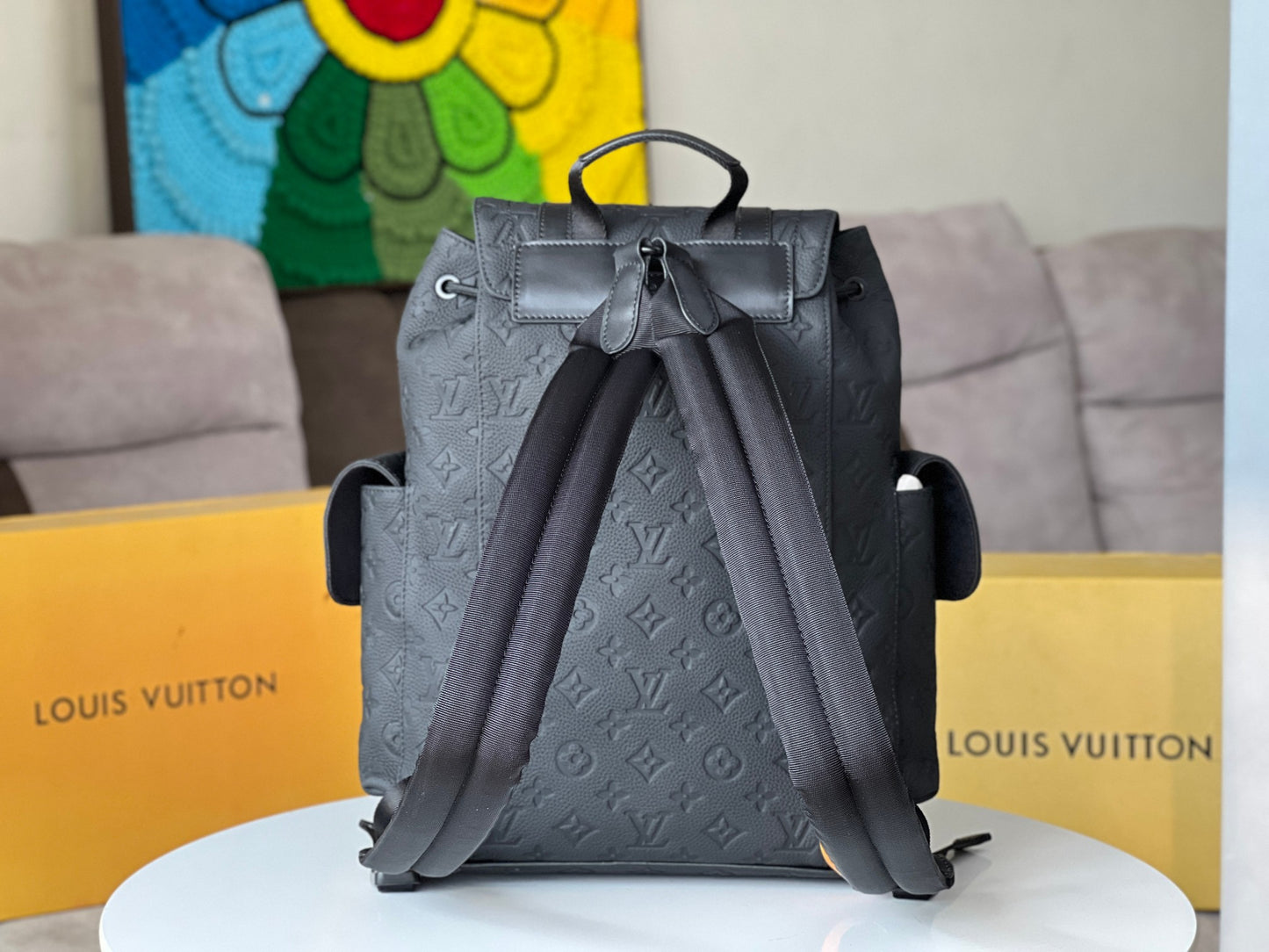 Louis Vuitton Christopher PM Monogram Shadow Leather Backpack - Black/Anthracite