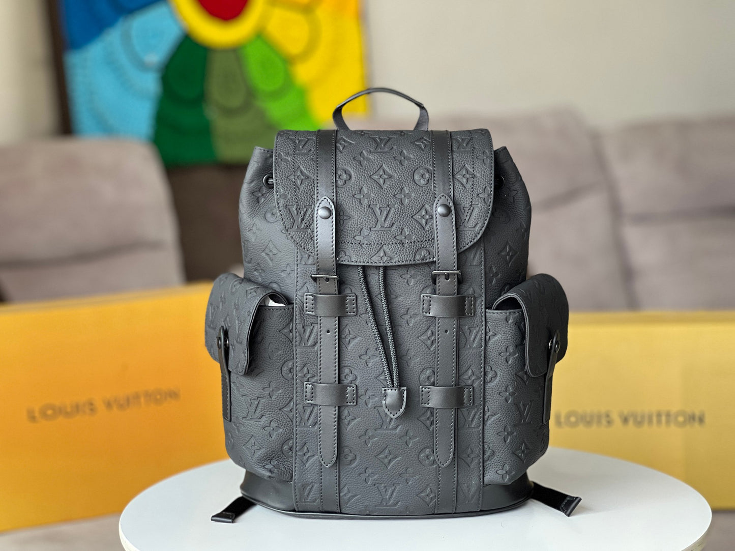 Louis Vuitton Christopher PM Monogram Shadow Leather Backpack - Black/Anthracite