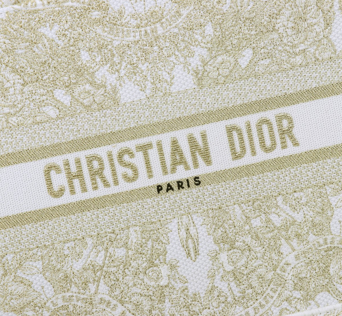 Christian Dior Medium Book Tote Toile de Jouy Embroidery Light Green Canvas Bag