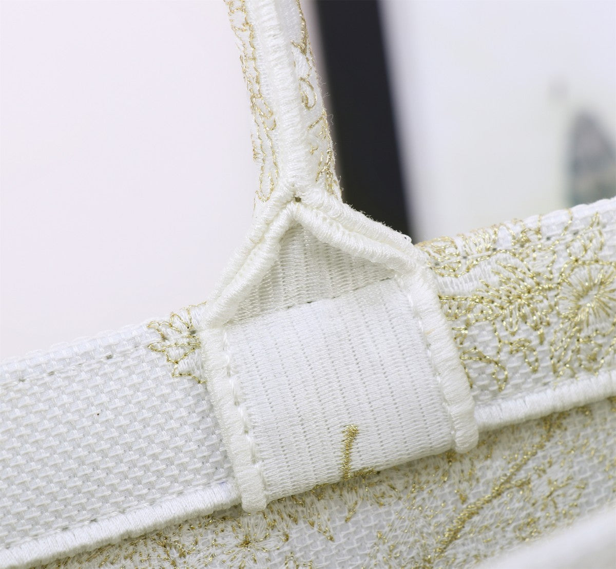 Christian Dior Book Tote Bag White and Gold Toile de Jouy Embroidery
