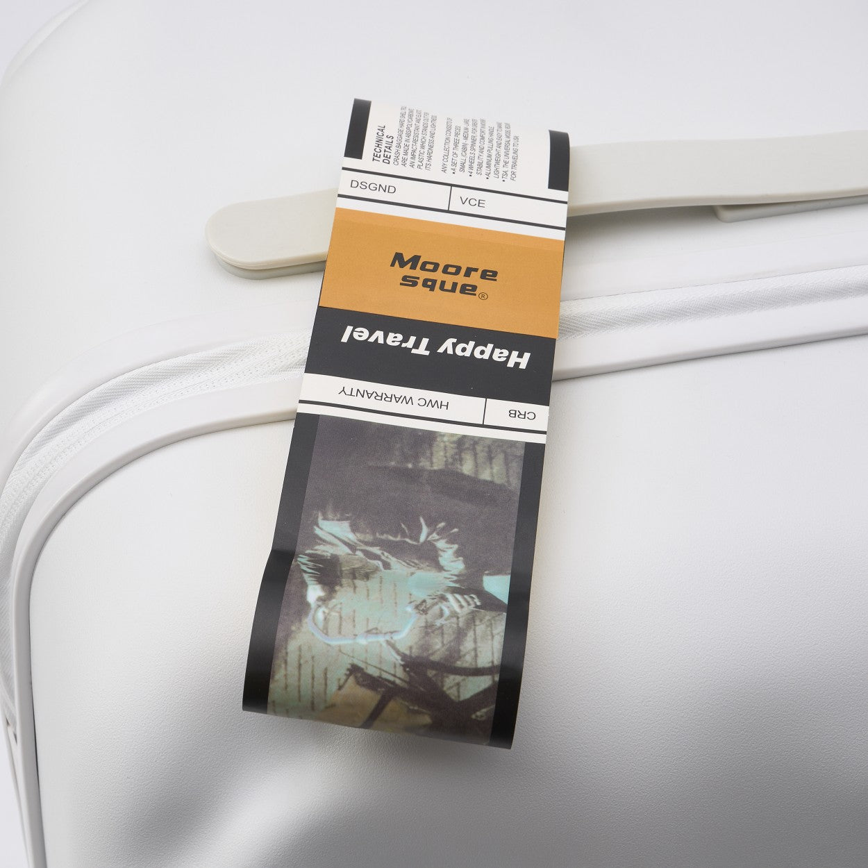 Minimalist White Elastic Suitcase Protective Cover for Travel