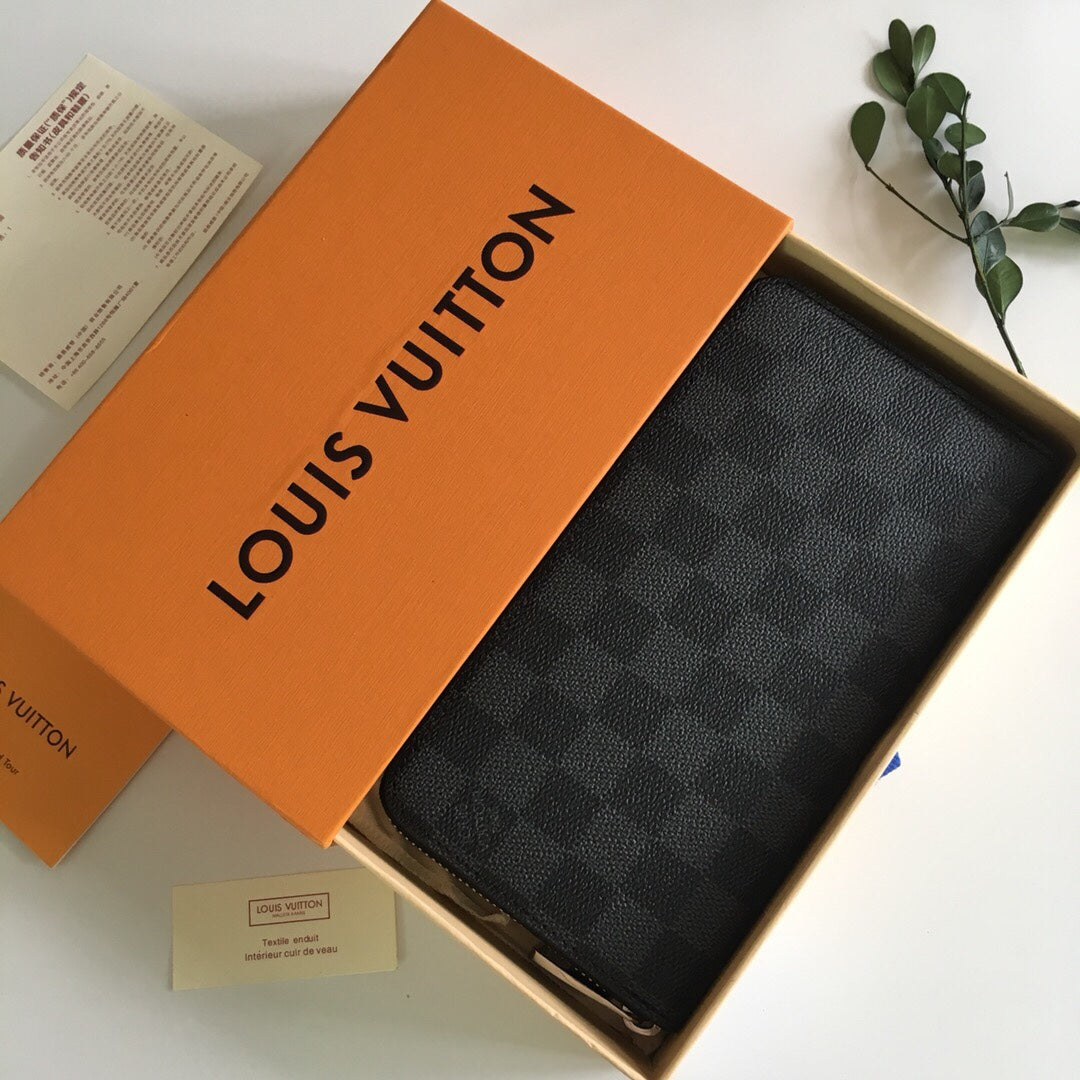 Louis Vuitton Brazza Wallet Damier Graphite Canvas - Black/Grey