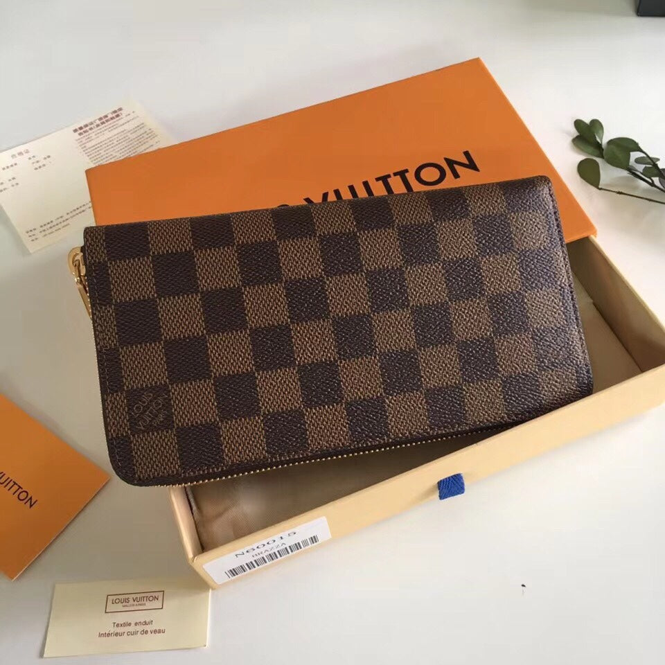 Louis Vuitton Damier Ebene Zippy Wallet with Original Box