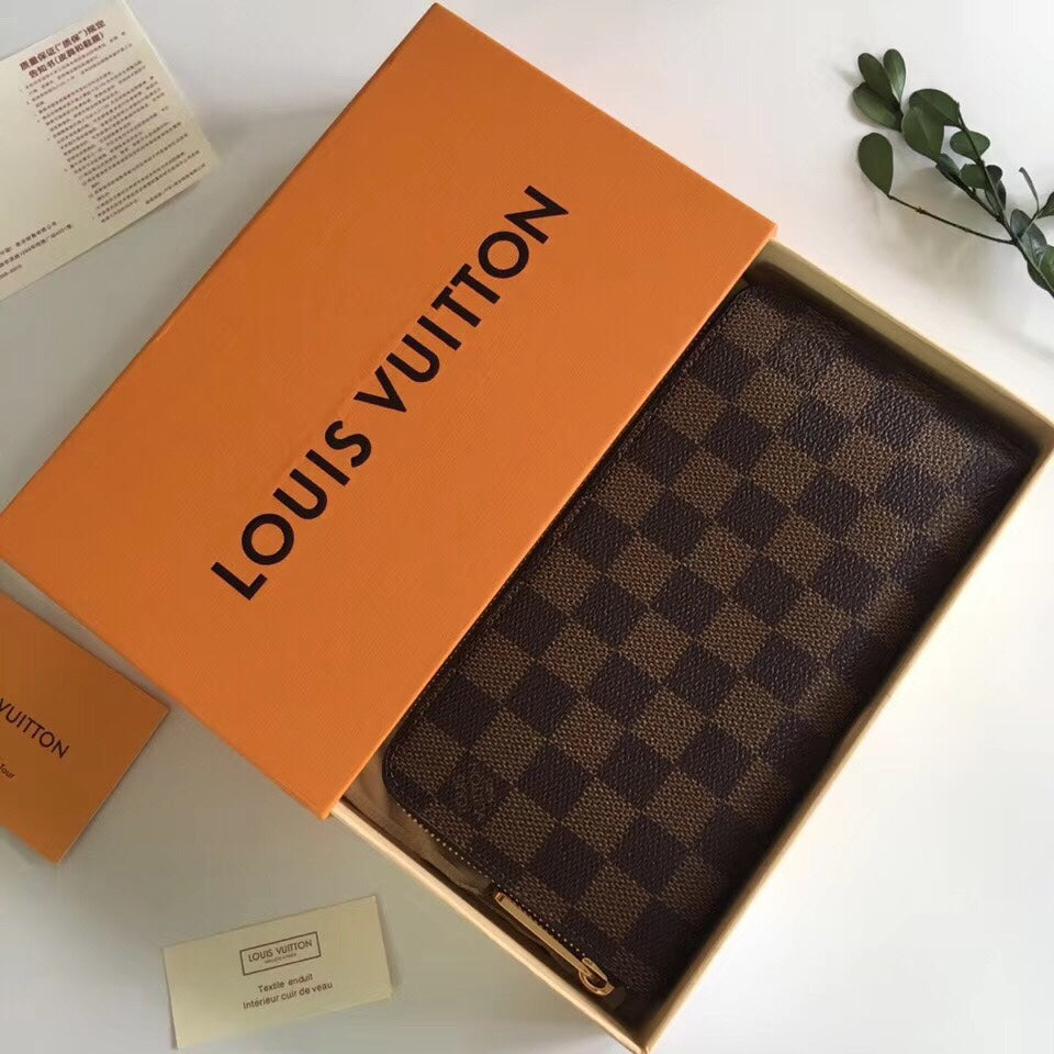 Louis Vuitton Damier Ebene Zippy Wallet with Original Box