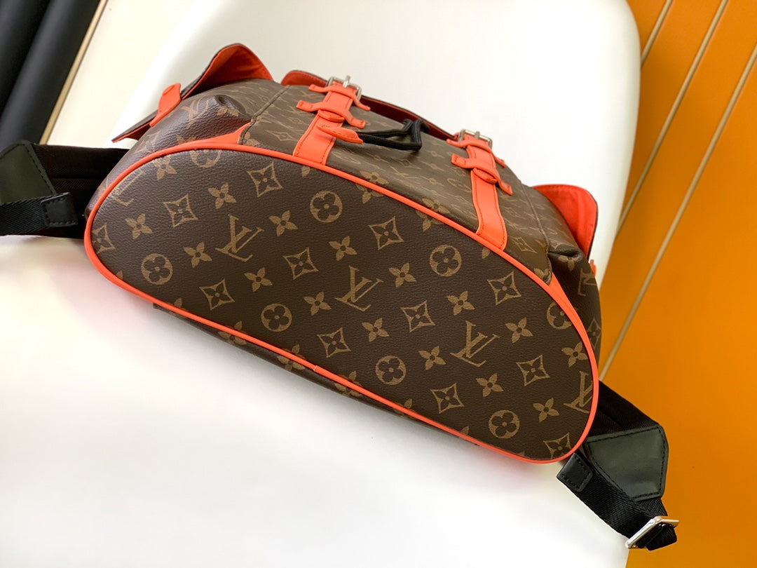 Louis Vuitton Christopher MM Backpack Monogram Macassar Canvas - Orange (M46814)