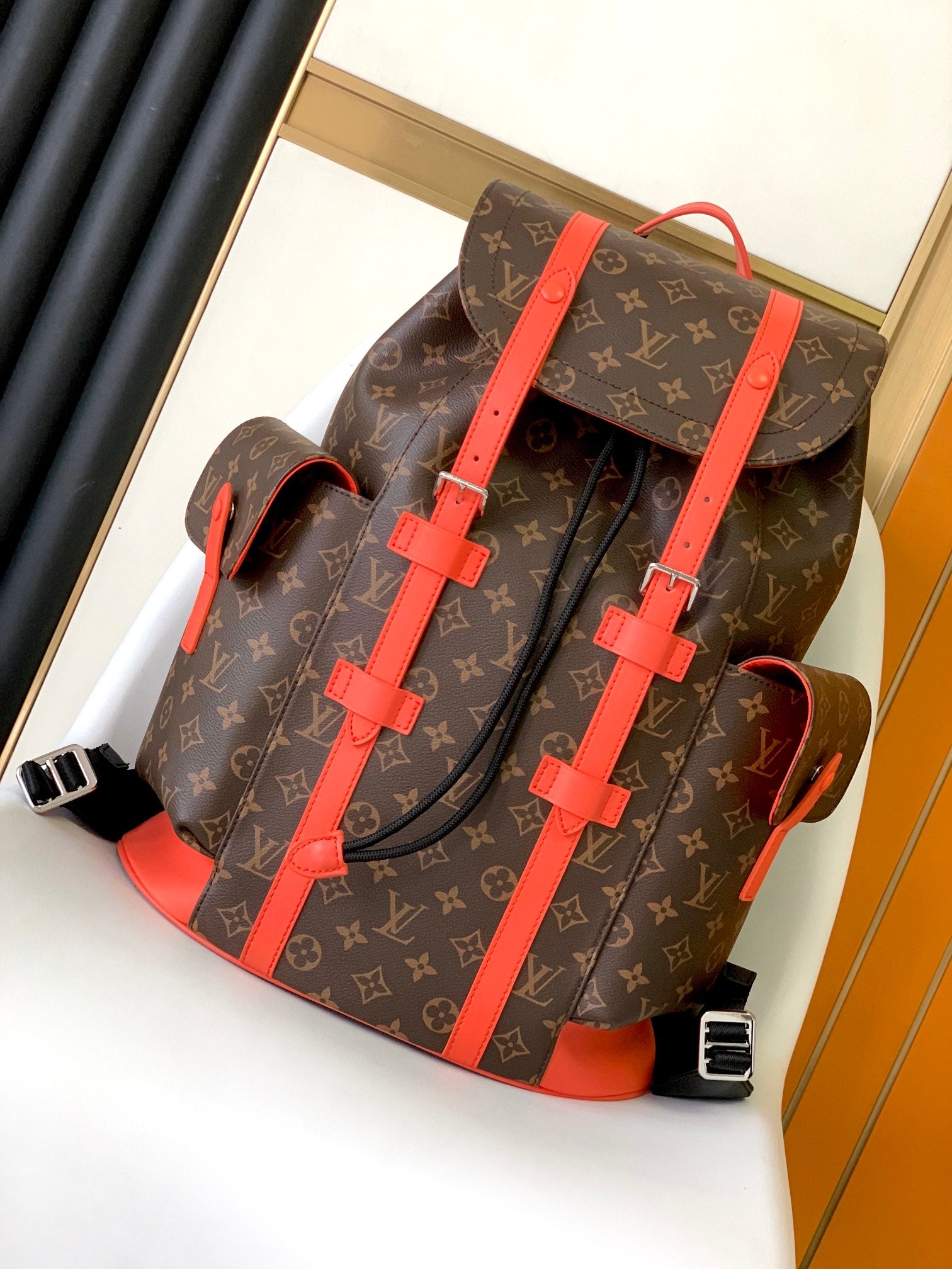 Louis Vuitton Christopher MM Backpack Monogram Macassar Canvas - Orange (M46814)