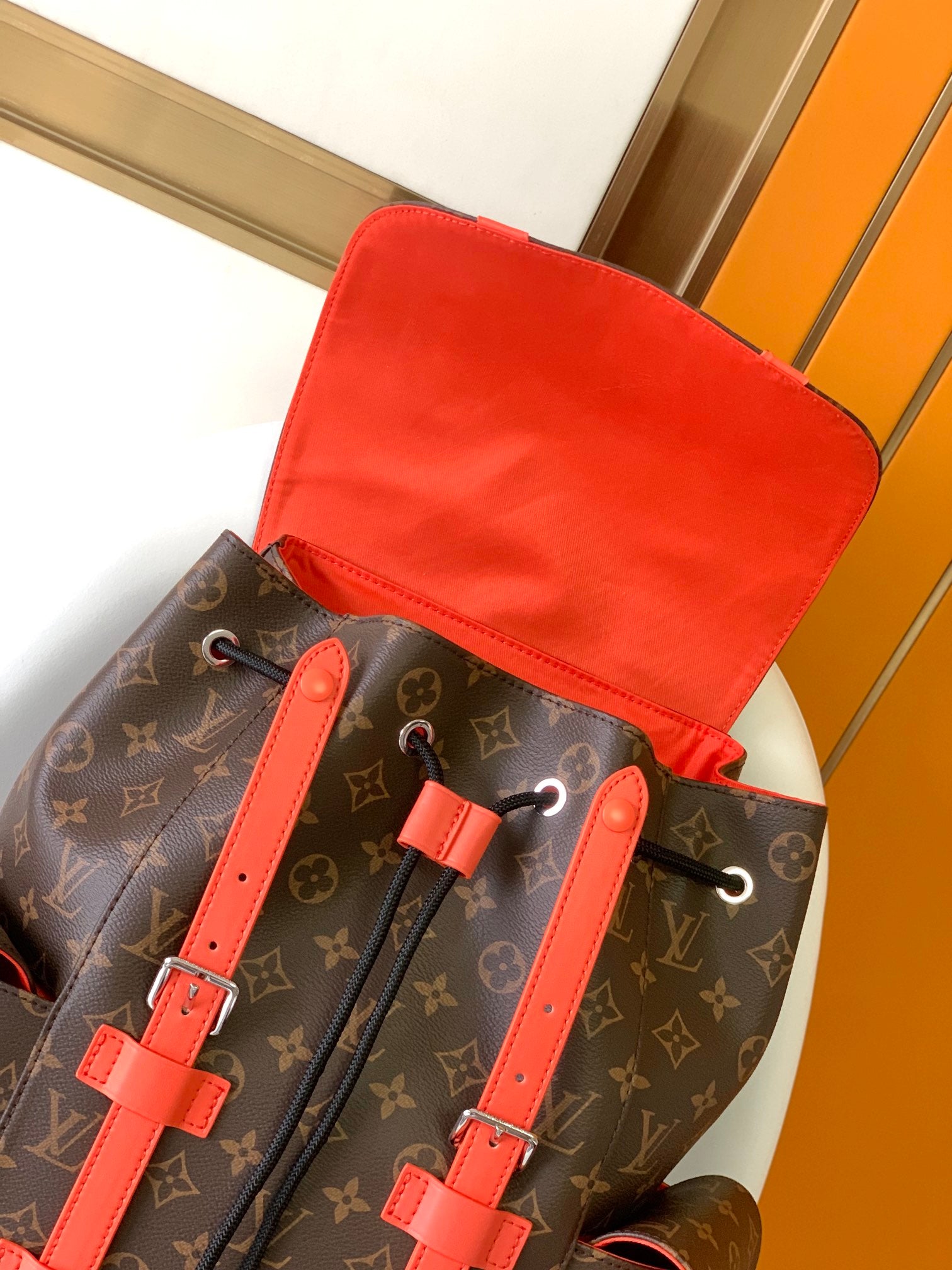 Louis Vuitton Christopher MM Backpack Monogram Macassar Canvas - Orange (M46814)