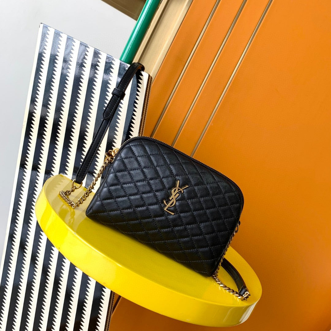 Saint Laurent Gaby Small Quilted Leather Camera Bag - Black