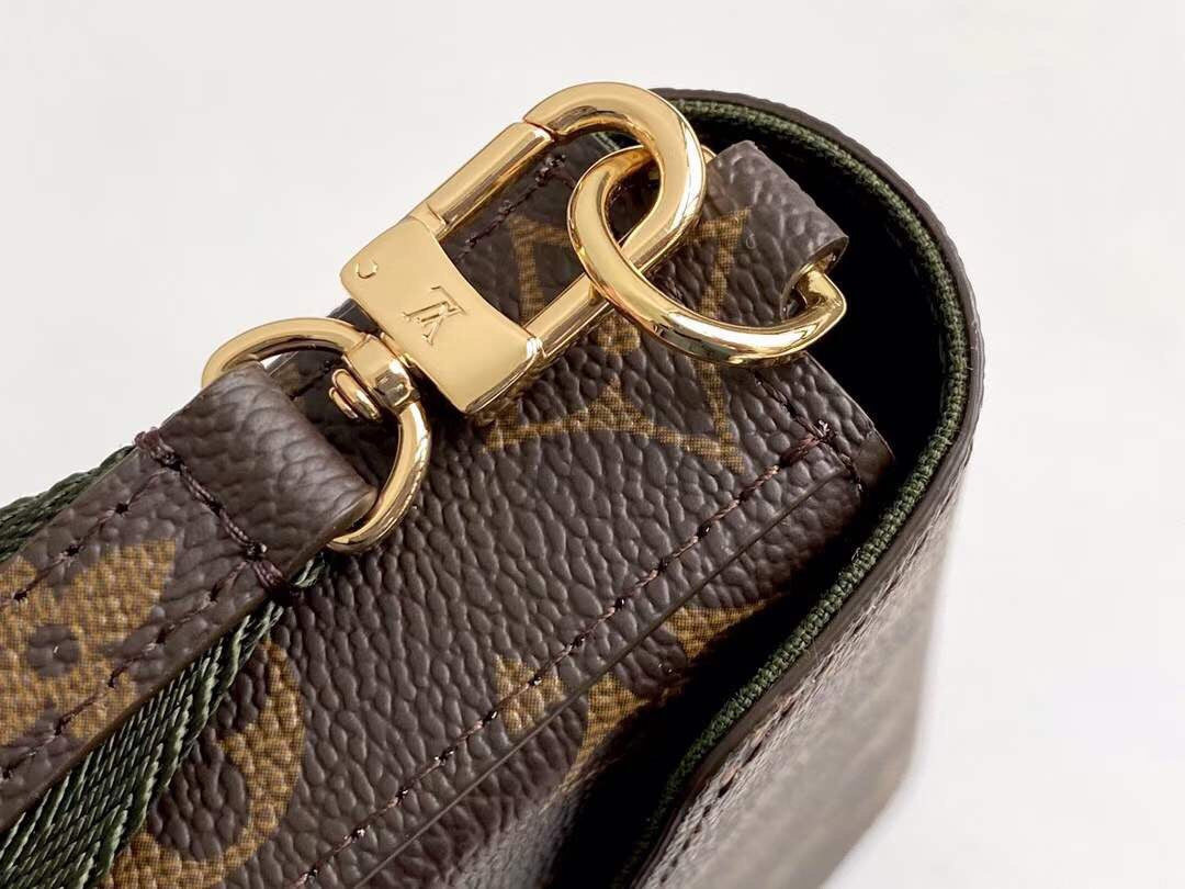 Louis Vuitton Monogram Félicie Strap & Go Crossbody Bag with Khaki Green Strap