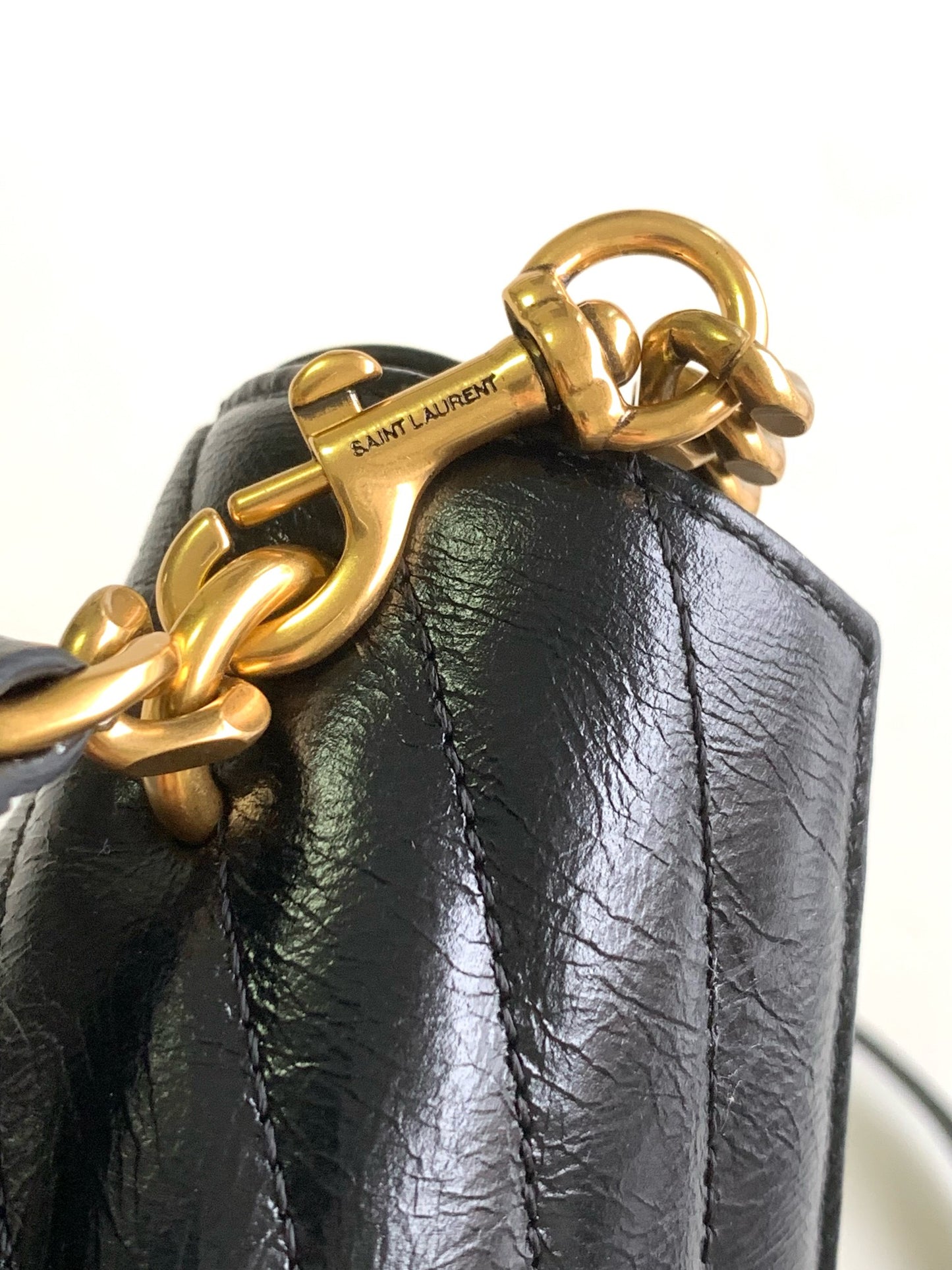 Saint Laurent College Medium Quilted Leather Bag - Black