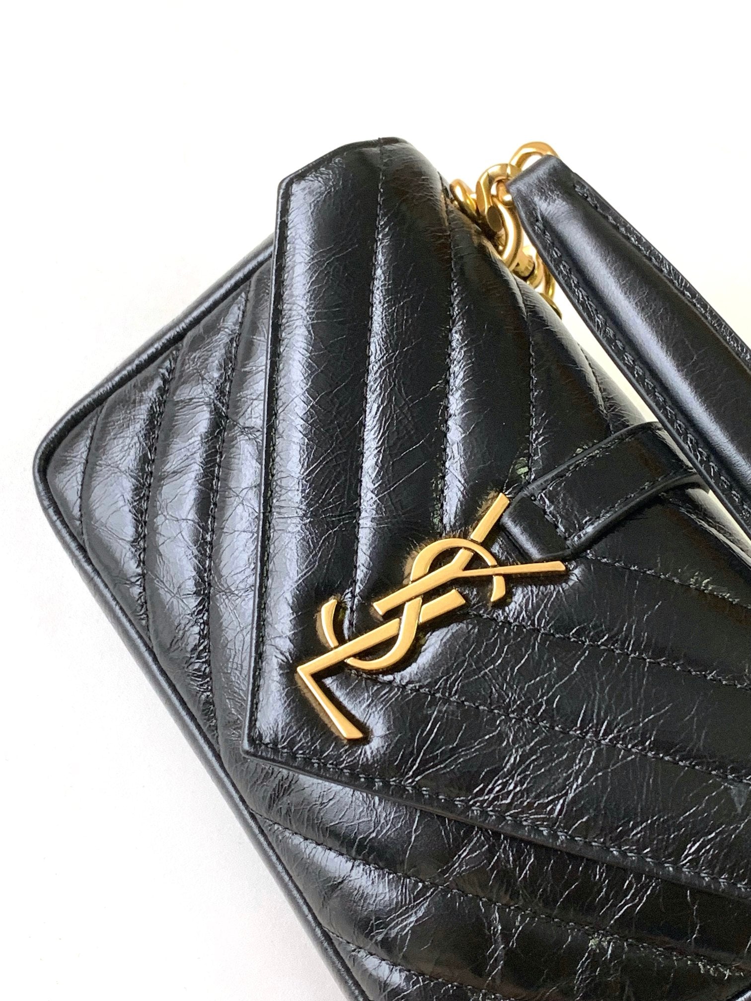 Saint Laurent College Medium Quilted Leather Bag - Black