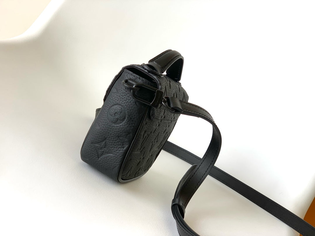 Louis Vuitton S-Lock Messenger Mini Monogram Taurillon Leather - Black