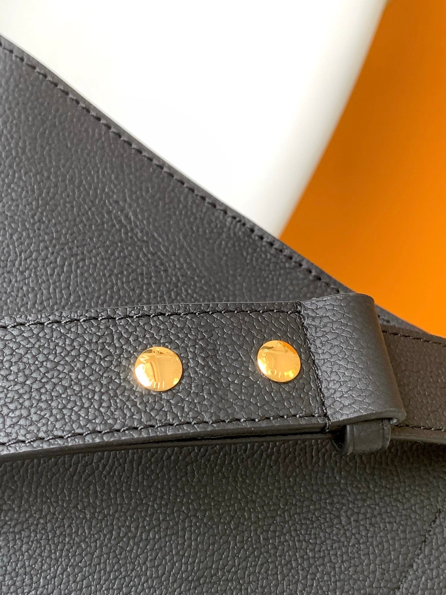 Louis Vuitton Lockme Bucket Bag Black Grained Calfskin Leather