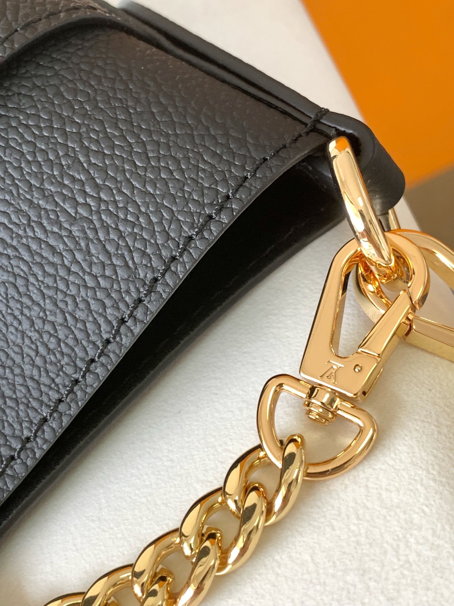 Louis Vuitton Lockme Bucket Bag Black Grained Calfskin Leather