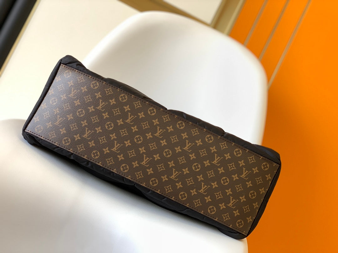 Louis Vuitton OnTheGo GM Pillow Tote Bag - Black Monogram ECONYL