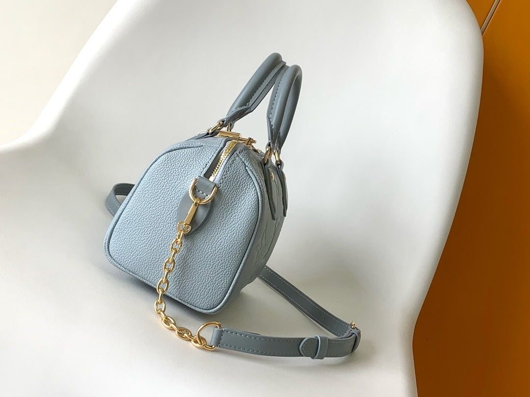 Louis Vuitton Monogram Empreinte Speedy Bandoulière 20 Handbag - Light Blue