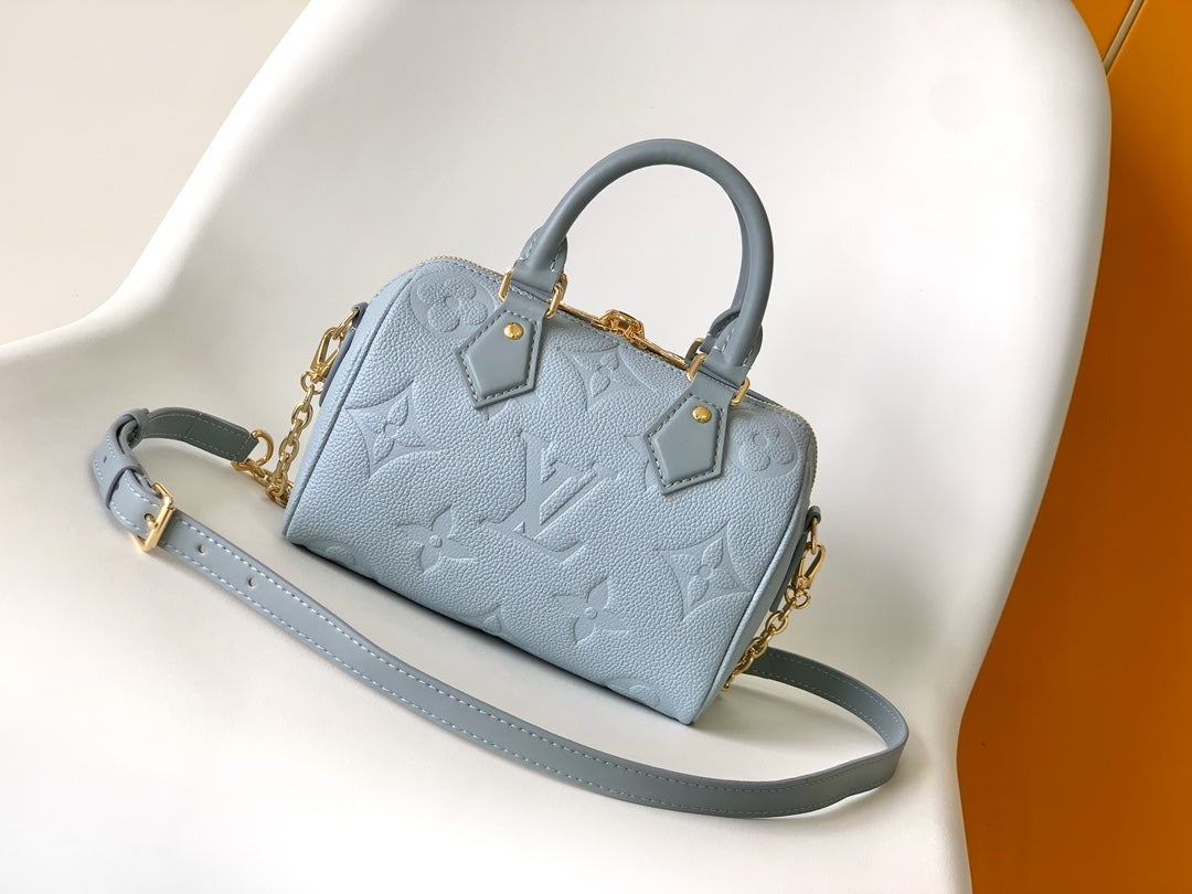 Louis Vuitton Monogram Empreinte Speedy Bandoulière 20 Handbag - Light Blue