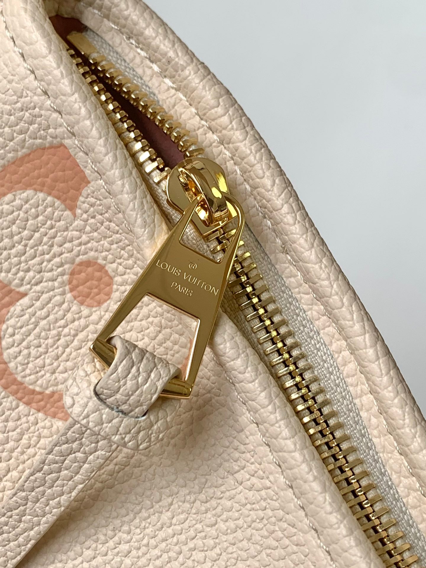 Louis Vuitton Boulogne Monogram Empreinte Leather Shoulder Bag - Cream and Rose