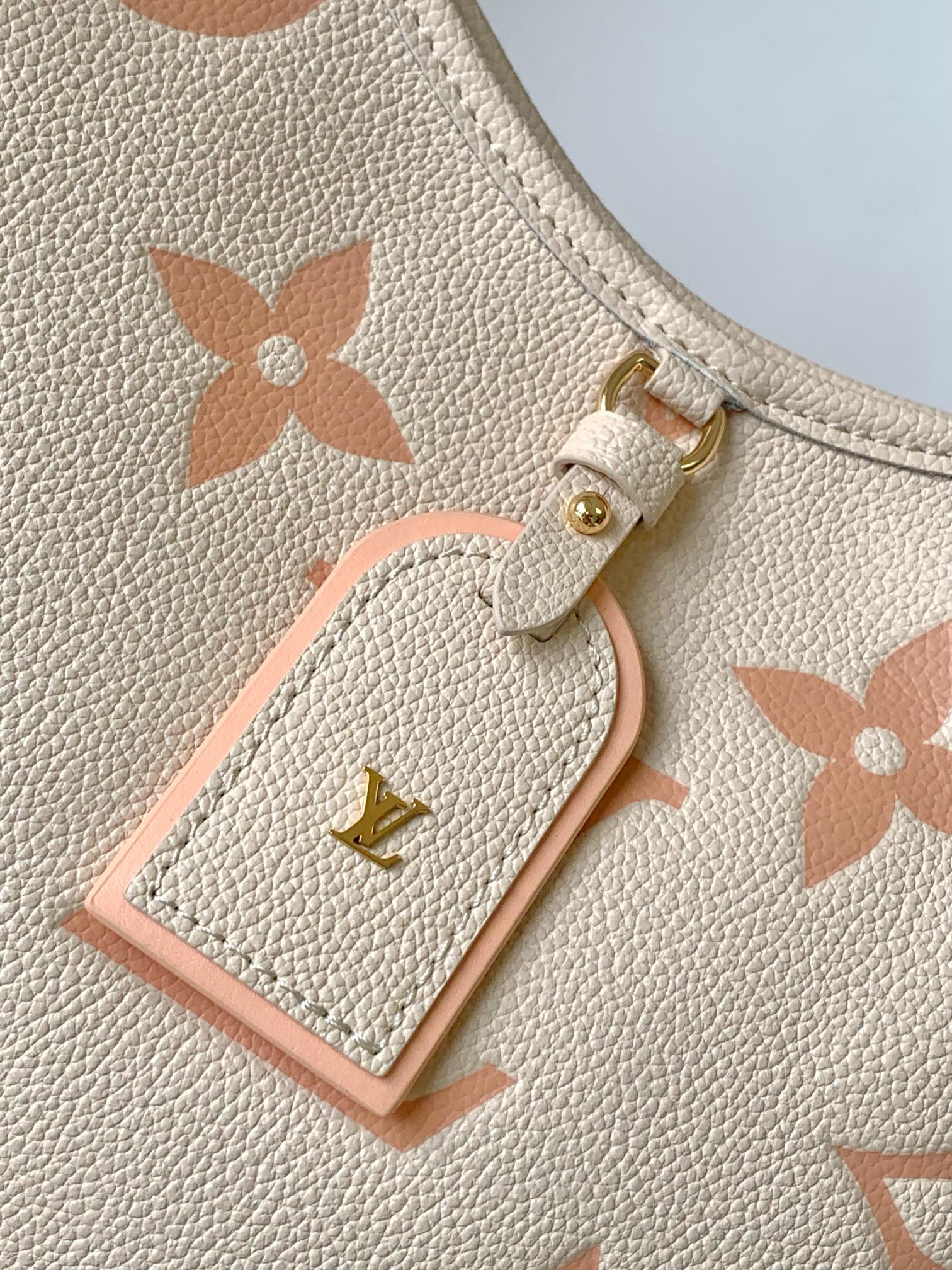 Louis Vuitton Boulogne Monogram Empreinte Leather Shoulder Bag - Cream and Rose