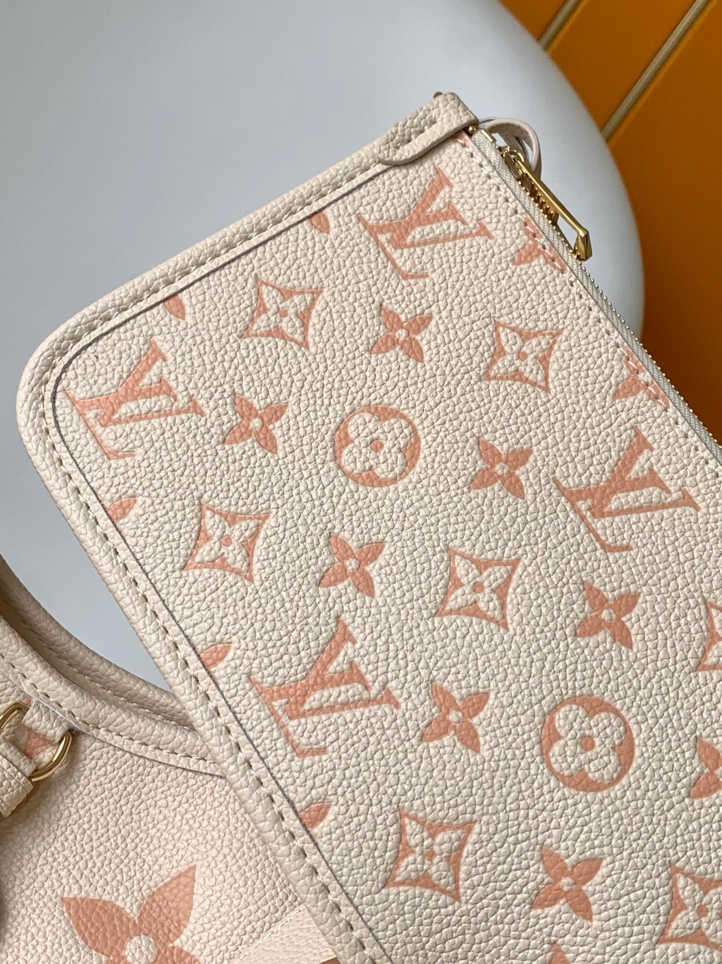 Louis Vuitton Boulogne Monogram Empreinte Leather Shoulder Bag - Cream and Rose