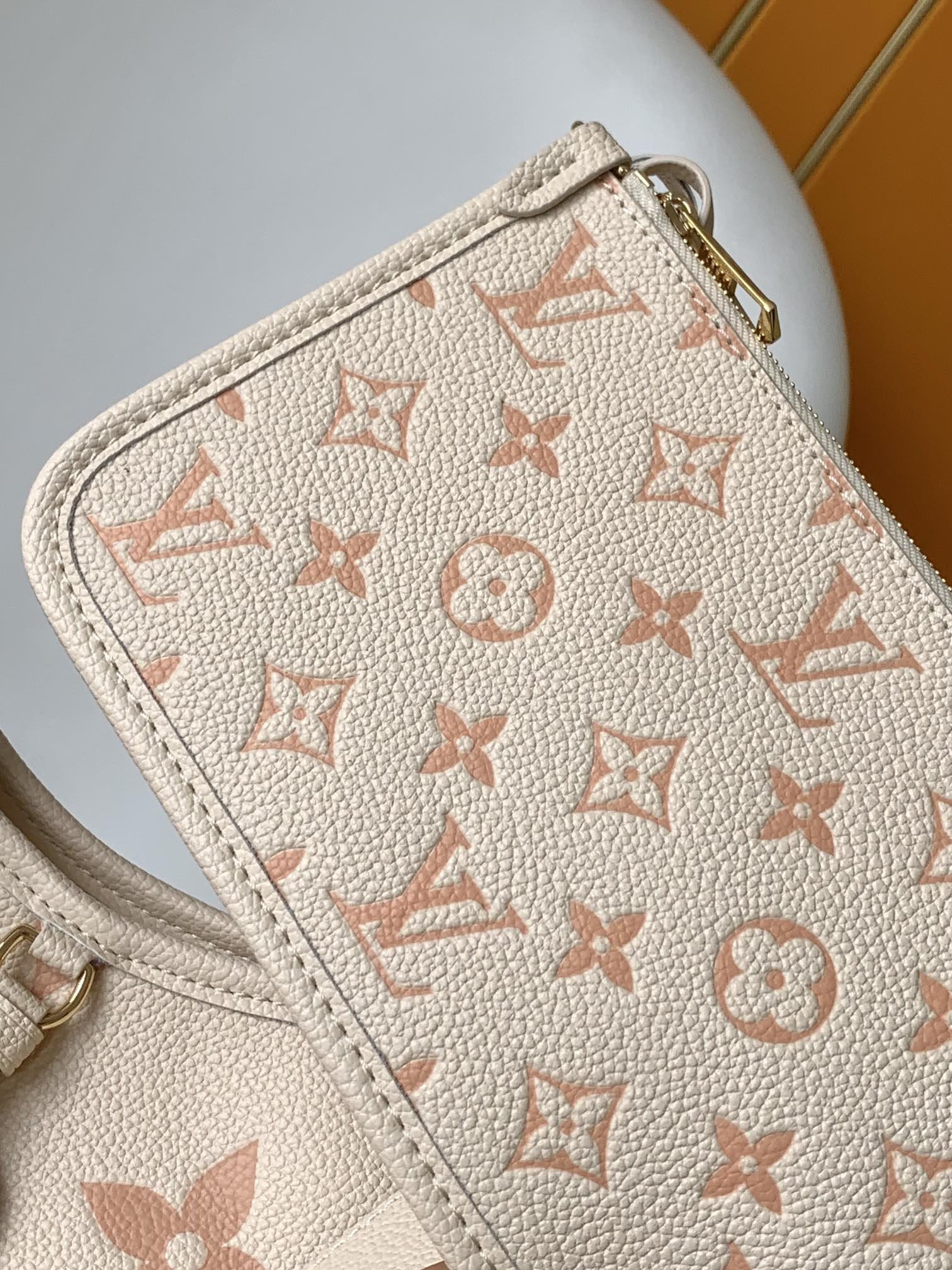 Louis Vuitton Boulogne Monogram Empreinte Leather Shoulder Bag - Cream and Rose