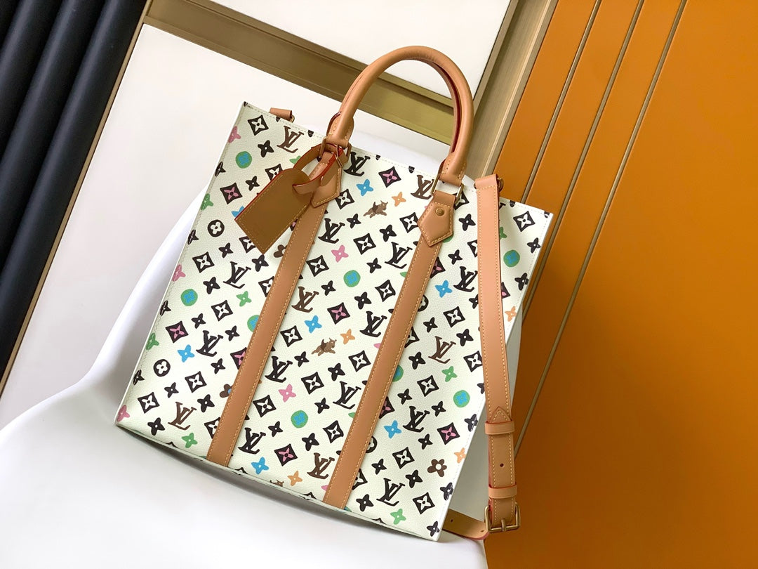 Louis Vuitton Sac Plat PM Monogram Multicolor Canvas Tote Bag