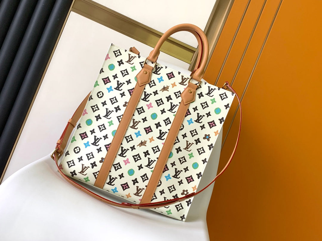 Louis Vuitton Sac Plat PM Monogram Multicolor Canvas Tote Bag