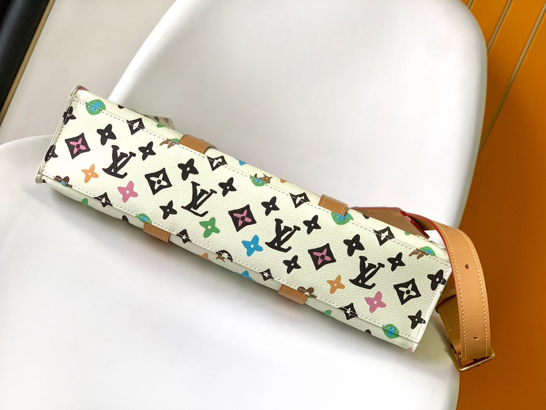 Louis Vuitton Sac Plat PM Monogram Multicolor Canvas Tote Bag