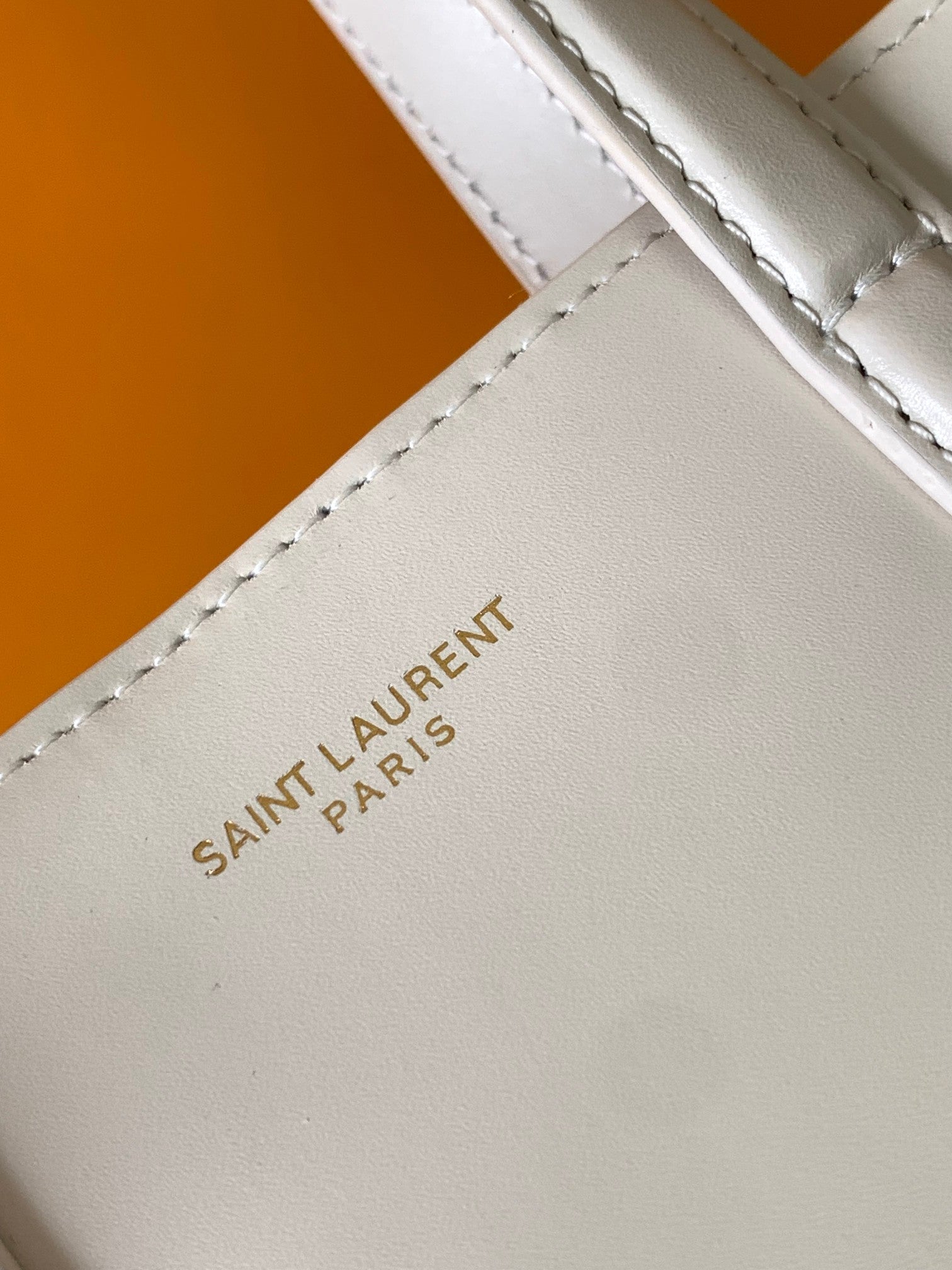 Saint Laurent Toy North/South Shopping Bag in White Leather