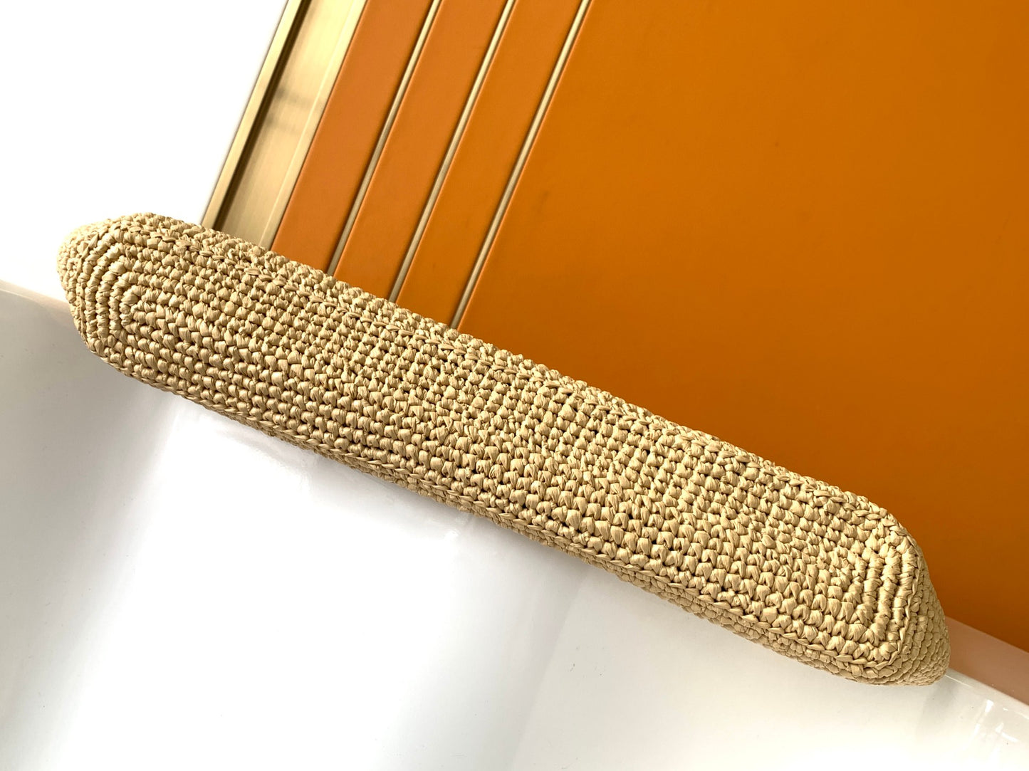 Saint Laurent YSL Raffia Small Panier Tote Bag - Natural Straw
