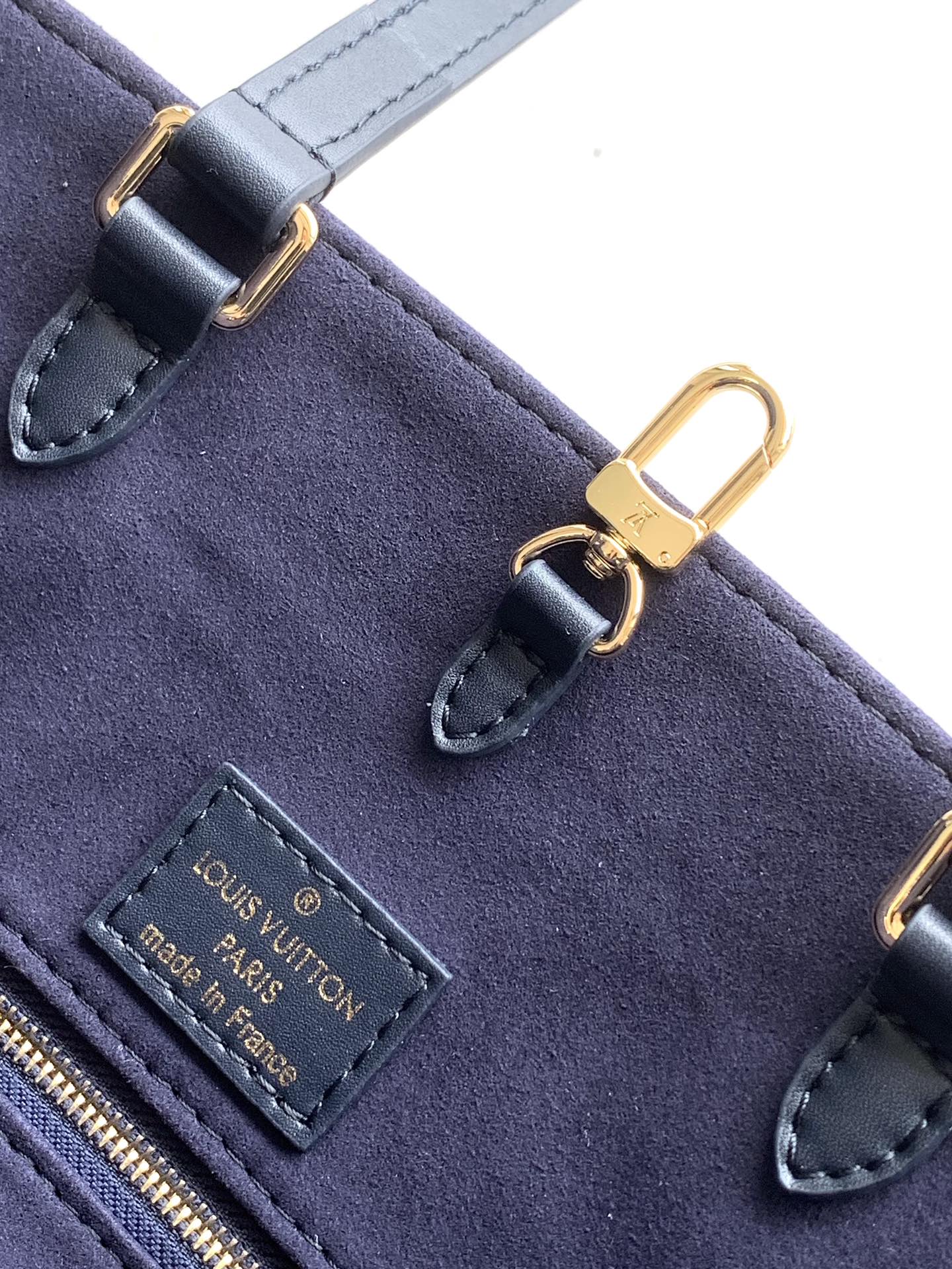 Louis Vuitton OnTheGo MM Monogram Empreinte Navy Blue Leather Tote Bag
