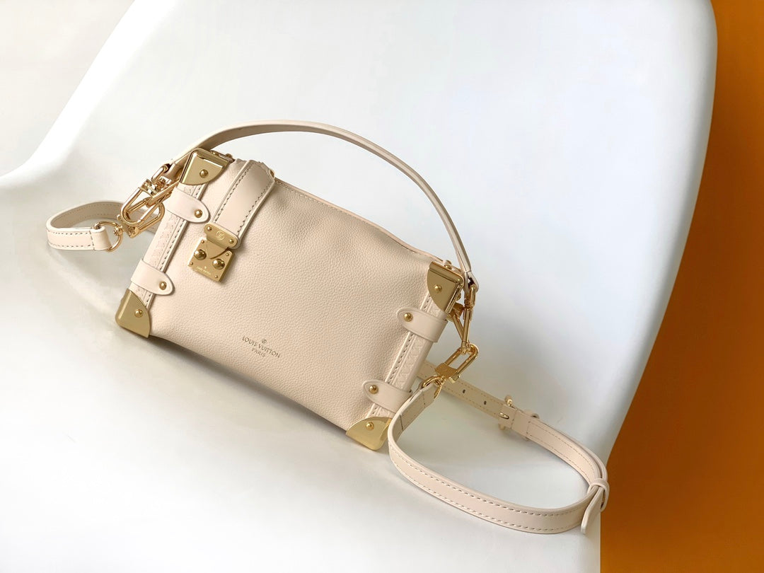 Louis Vuitton Side Trunk MM Monogram Empreinte Leather Handbag - Cream