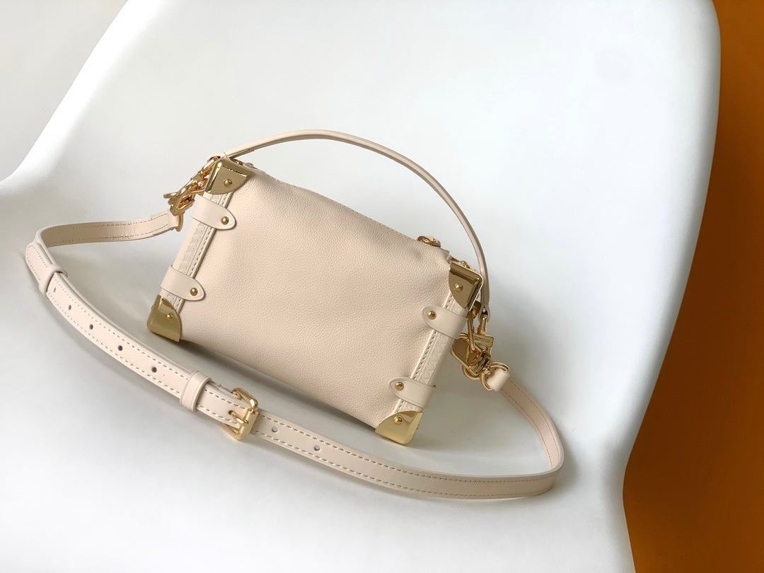 Louis Vuitton Side Trunk MM Monogram Empreinte Leather Handbag - Cream