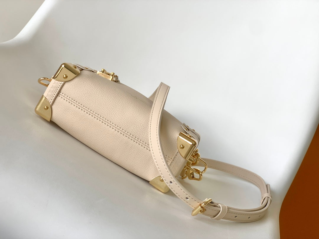 Louis Vuitton Side Trunk MM Monogram Empreinte Leather Handbag - Cream
