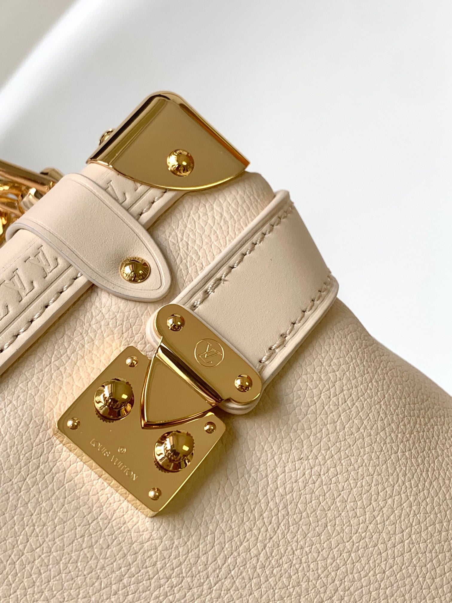 Louis Vuitton Side Trunk MM Monogram Empreinte Leather Handbag - Cream