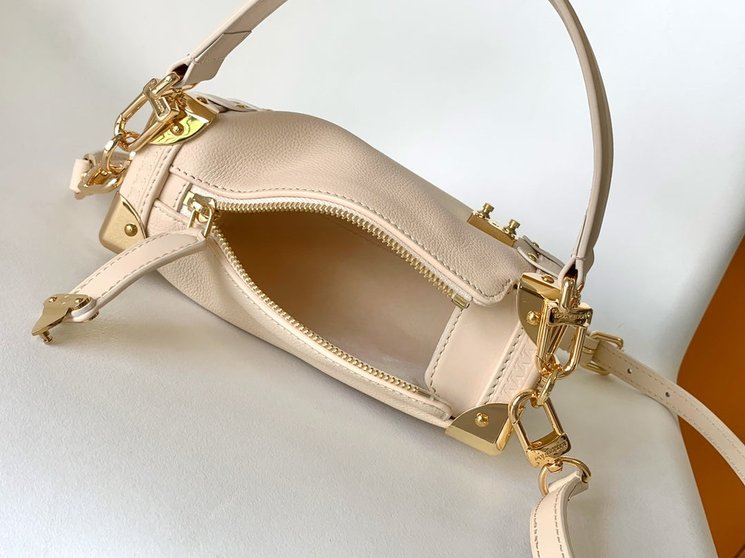 Louis Vuitton Side Trunk MM Monogram Empreinte Leather Handbag - Cream
