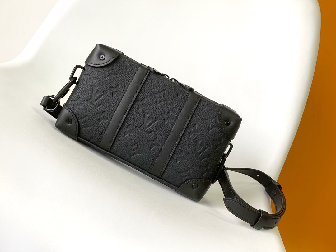 Black Monogram Leather Soft Trunk Crossbody Bag