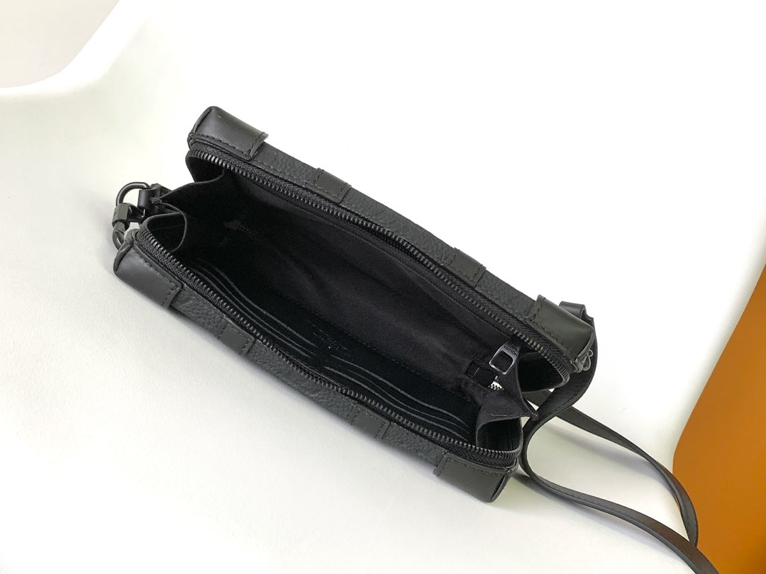 Black Monogram Leather Soft Trunk Crossbody Bag