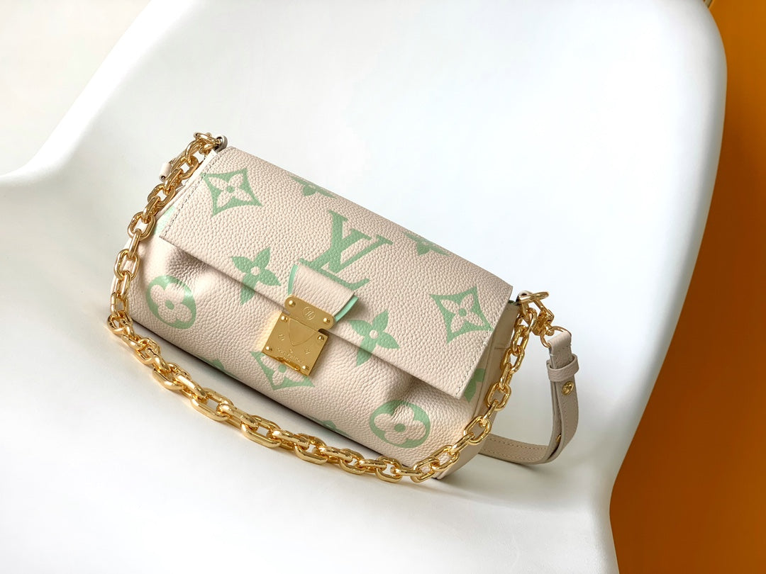 Louis Vuitton Monogram Empreinte Easy Pouch on Strap - Cream & Green