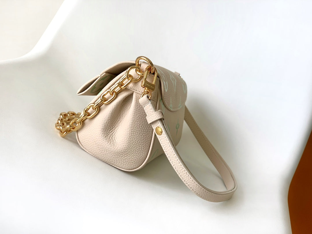 Louis Vuitton Monogram Empreinte Easy Pouch on Strap - Cream & Green