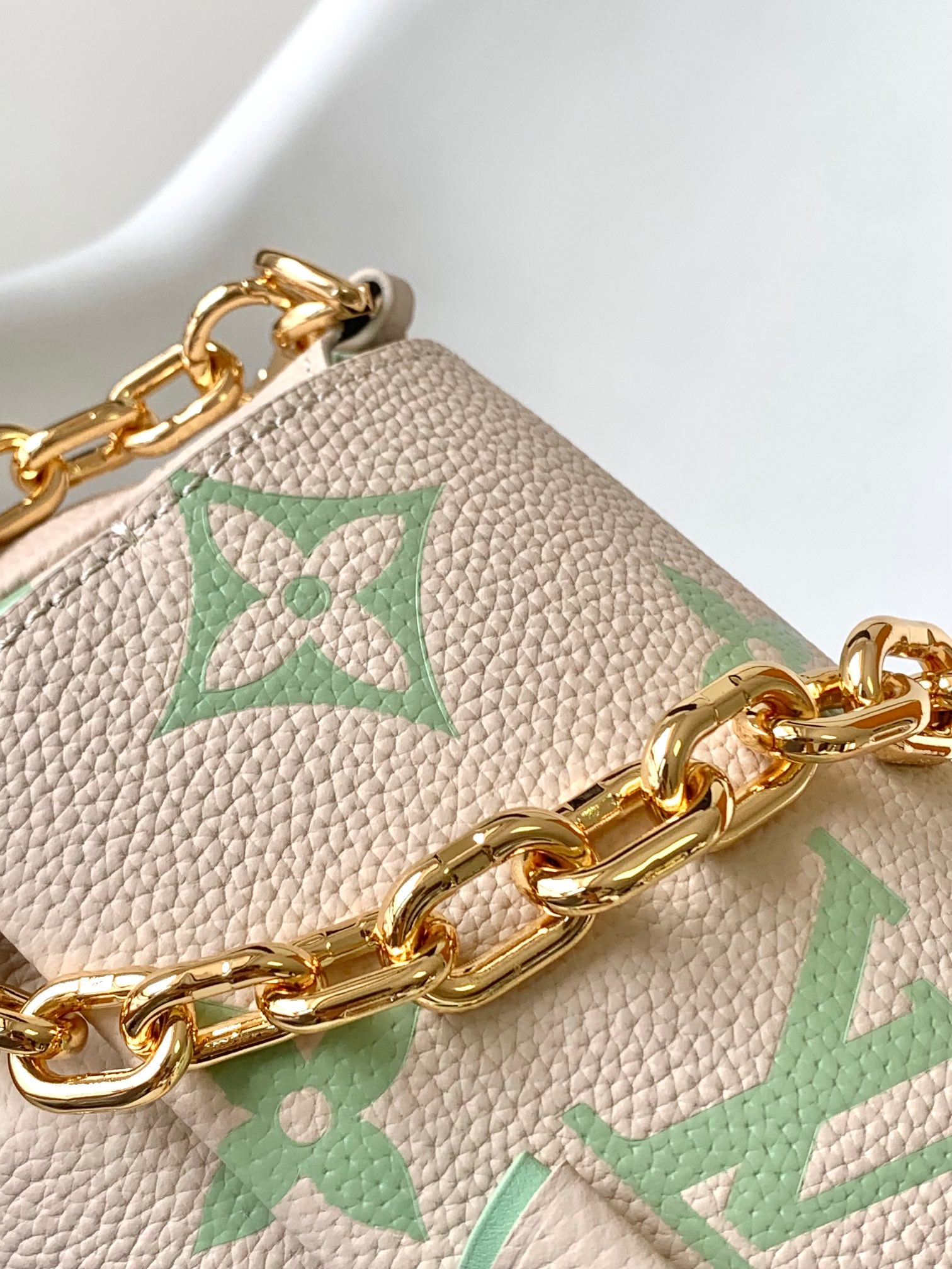 Louis Vuitton Monogram Empreinte Easy Pouch on Strap - Cream & Green