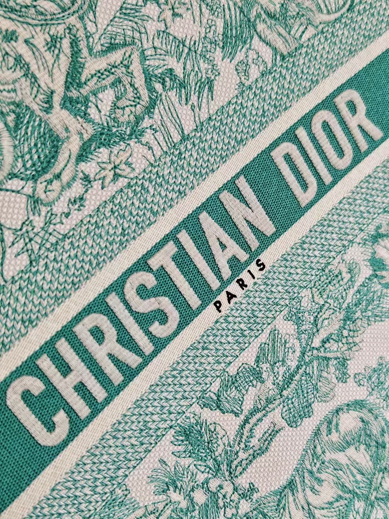 Christian Dior Large Green Toile de Jouy Book Tote Bag