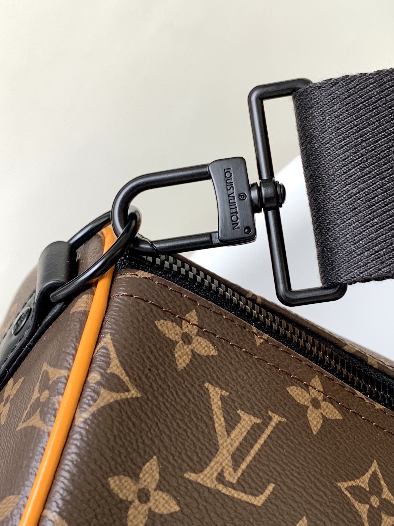 Louis Vuitton Keepall Bandoulière Monogram Canvas with Orange Trim Travel Bag