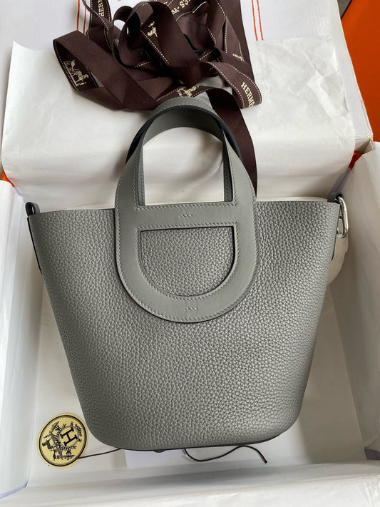 Hermès In-the-Loop 18 Tote Bag - Grey Clemence &amp; Swift Leather