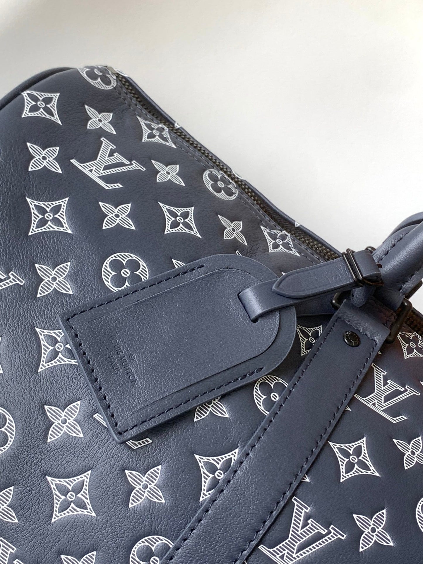 Louis Vuitton Monogram Denim Keepall Bandoulière 50 Blue Travel Bag