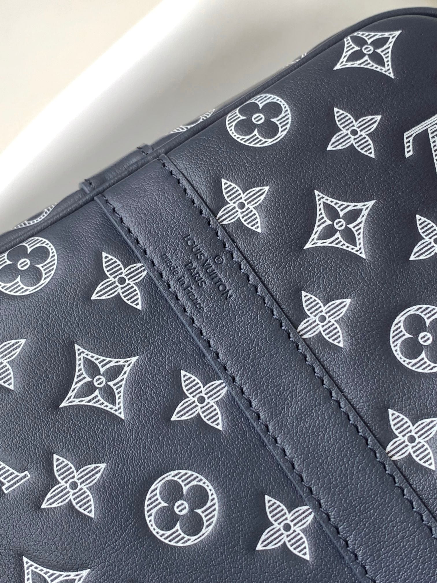 Louis Vuitton Monogram Denim Keepall Bandoulière 50 Blue Travel Bag