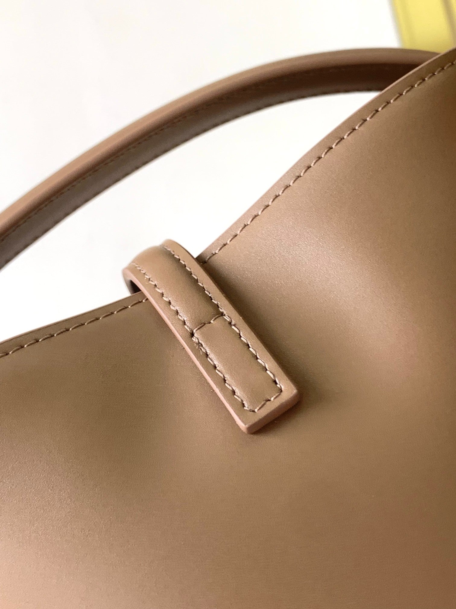 Saint Laurent Le 37 Small Bucket Bag in Taupe Leather