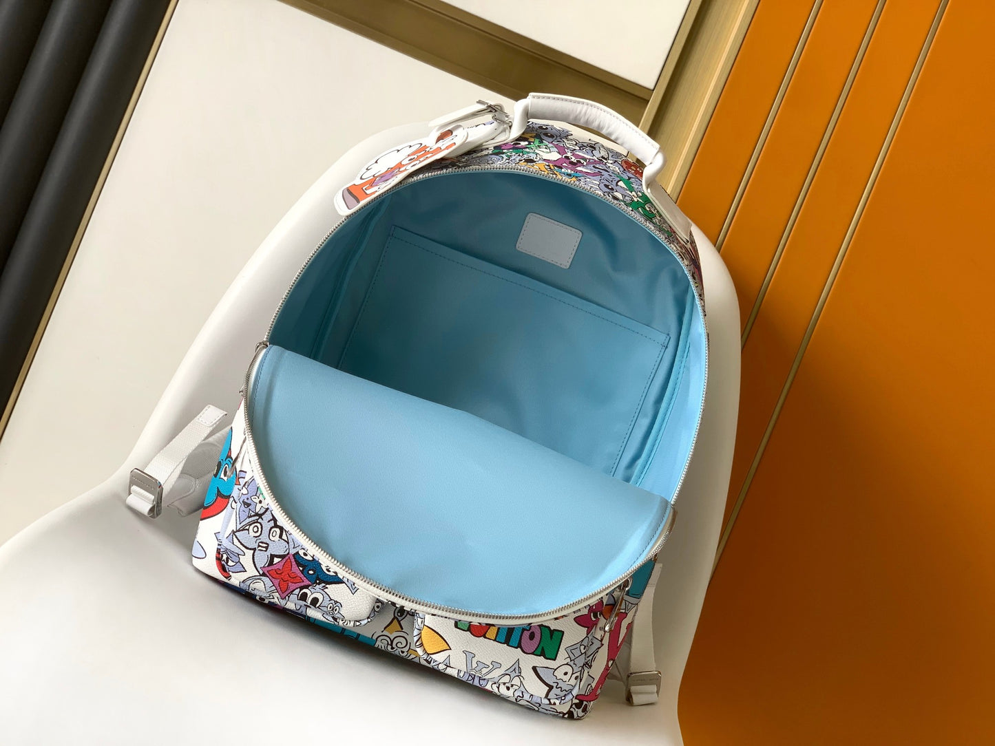 Louis Vuitton x Virgil Abloh White Monogram Trio Backpack - Zoom with Friends Collection