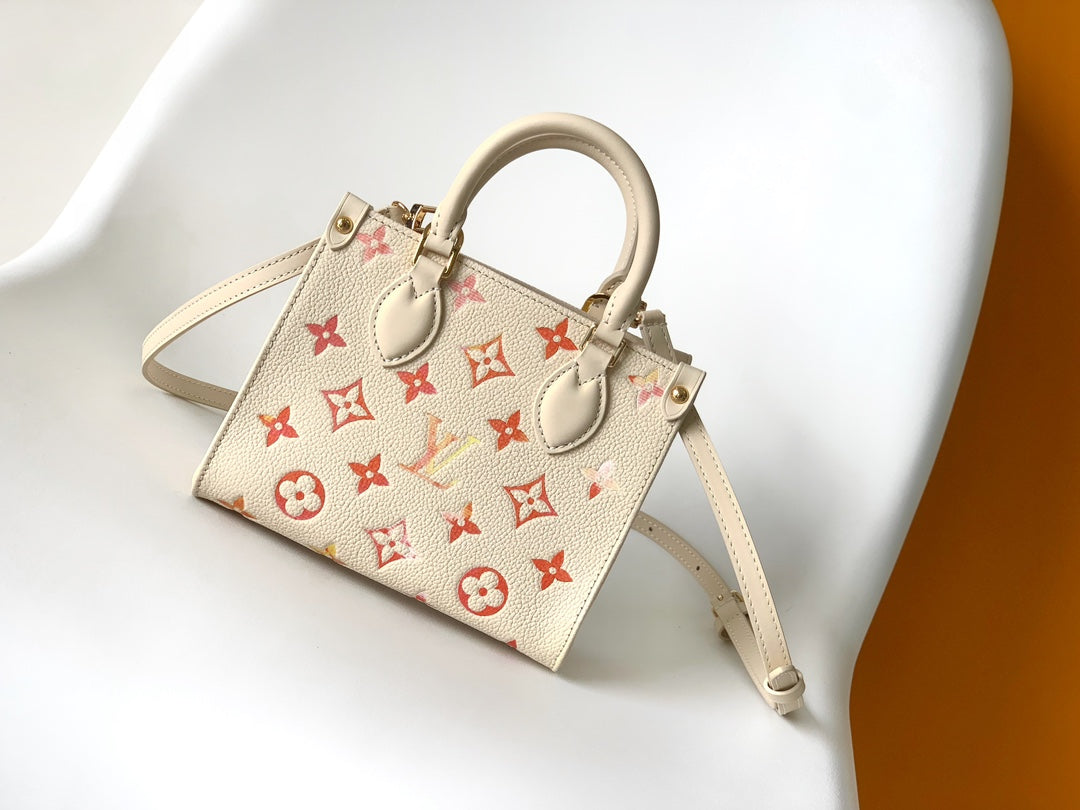 Louis Vuitton Monogram Gradient Petit Sac Plat Mini Tote Bag - Pink/Cream Leather